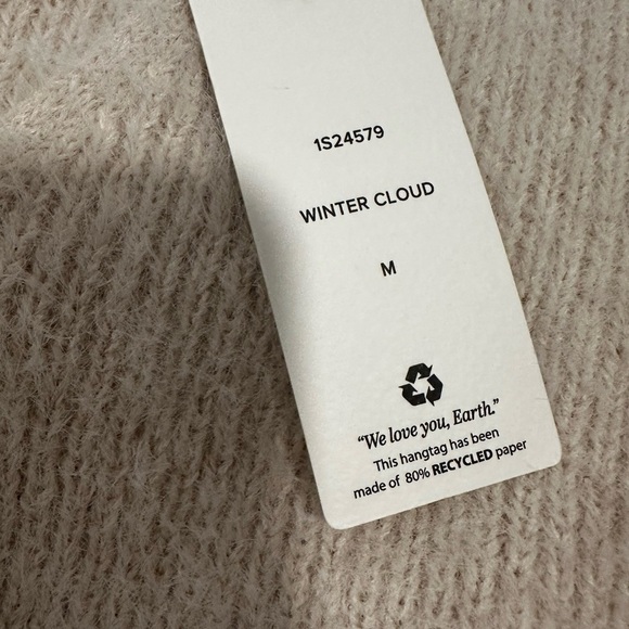 NWT Pink Rose Womans Sz:M Cream Fuzzy Soft Faux Wrap Vneck winter Cloud Sweater. - Picture 8 of 16